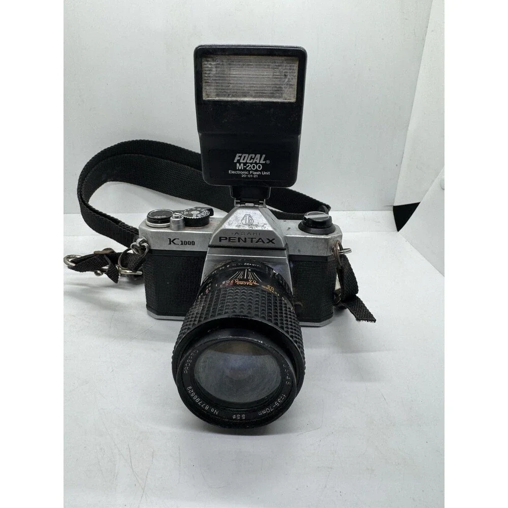 Pentax ASAHI K1000 Camera SLR 35mm W/ ProSpec 35-70mm f/3.5-4.5 Manual Focus Len